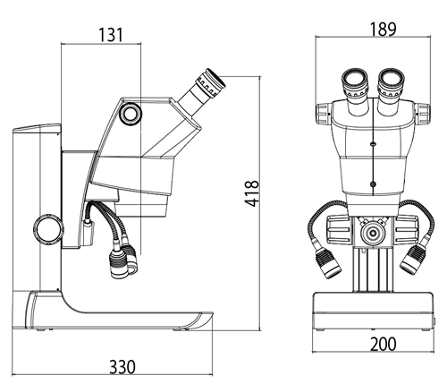 Labomed Luxeo 6Z Stereomicroscope Line diagram